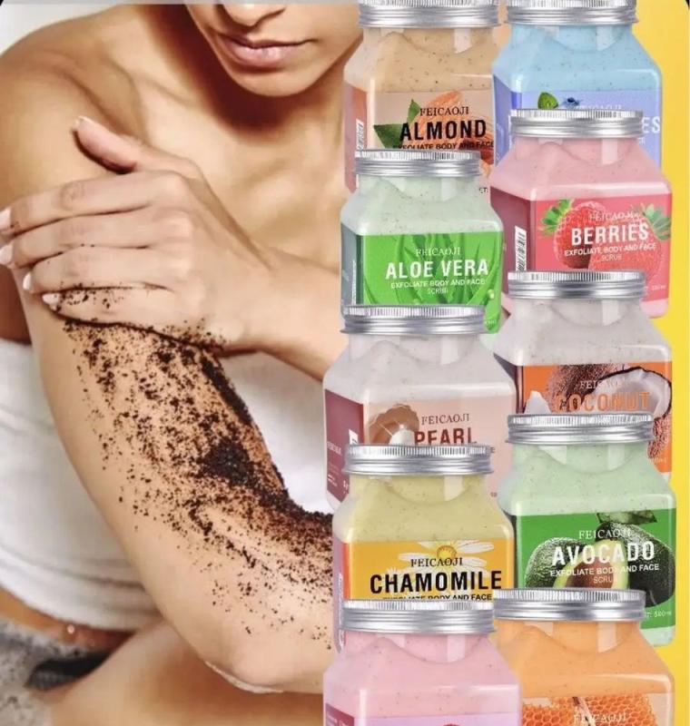 FEICAOJI Мягкий скраб для тела и лица отшелушивающий ороговевшие частицы,350 мг