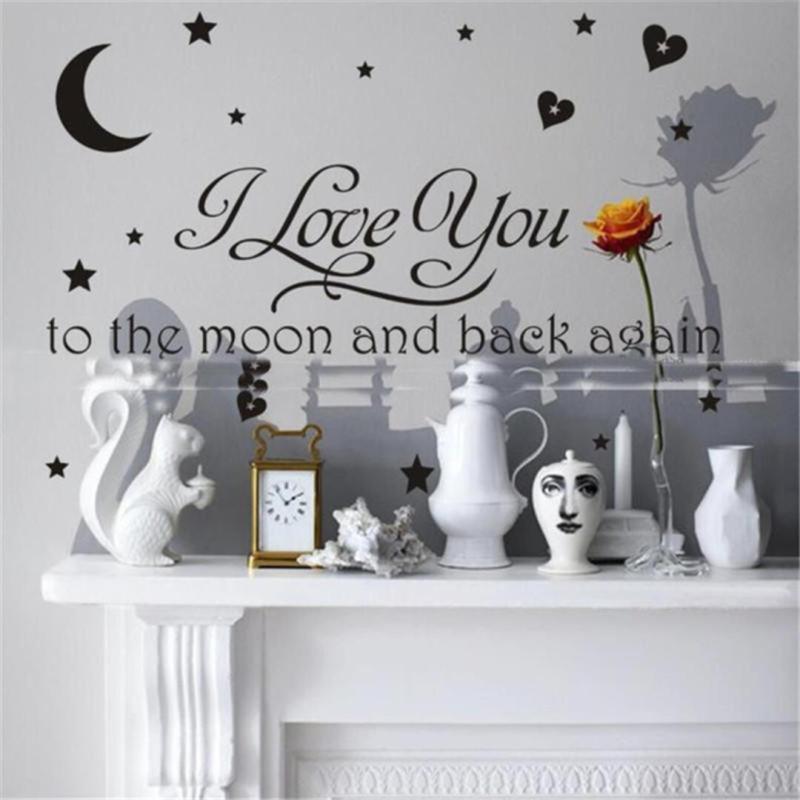 Наклейка на стену "Я люблю тебя до луны и обратно"