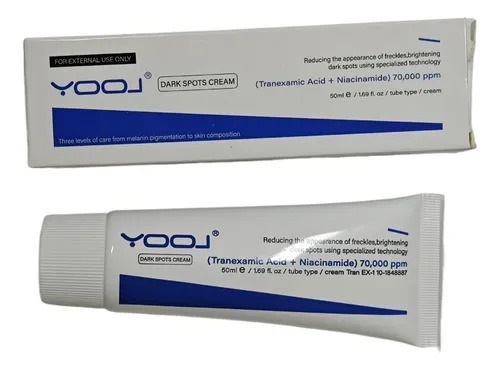 YOOJ Крем для лица от пигментных пятен, содержащий ниацинамид и транексамовую кислоту, предназначен для удаления веснушек, гиперпигментации, возрастных пятен, дефектов кожи, мелазмы. 50 мл.