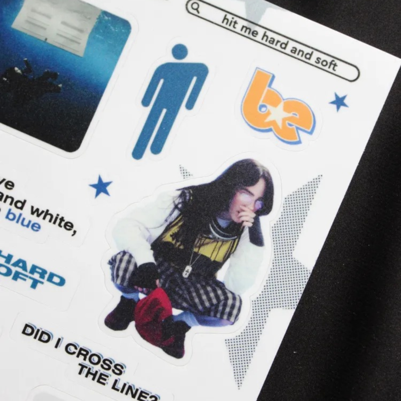 Стикеры виниловые "hit me hard and soft" / 10х15см / билли айлиш
