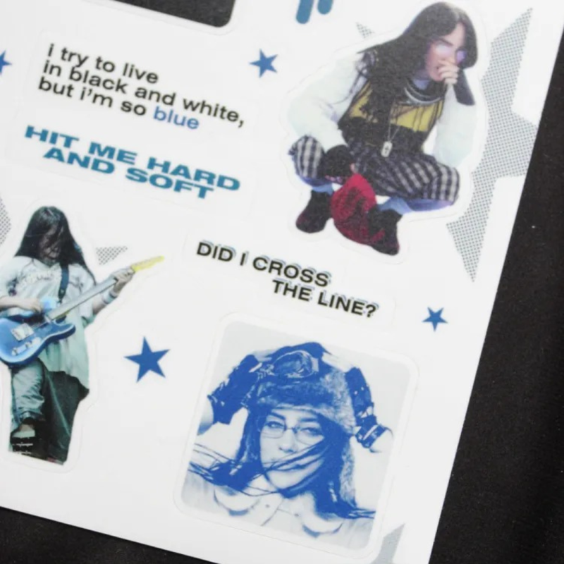 Стикеры виниловые "hit me hard and soft" / 10х15см / билли айлиш