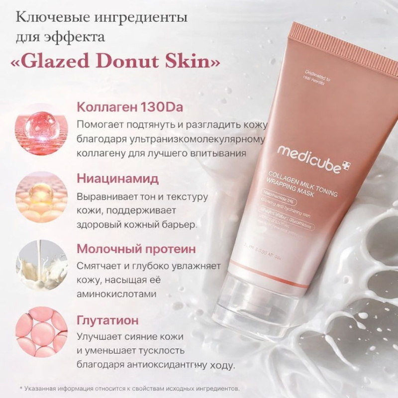 Medicube Коллагеновая маска пленка Collagen Milk Toning Wrapping Mask 75 мл
