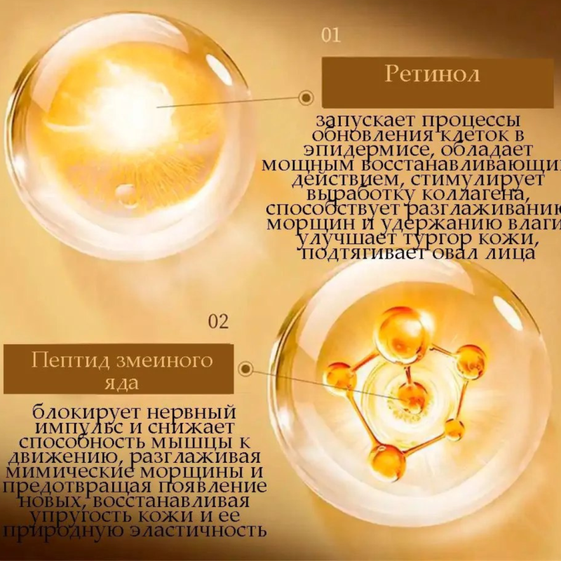 SADOER Набор масок с экстрактом ретинола и пептидом змеиного яда